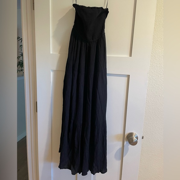 🕶️☕️ Hollister Strapless Smocked Bodice Midi Dress -XXS ☕️🕶️ - Picture 2 of 5